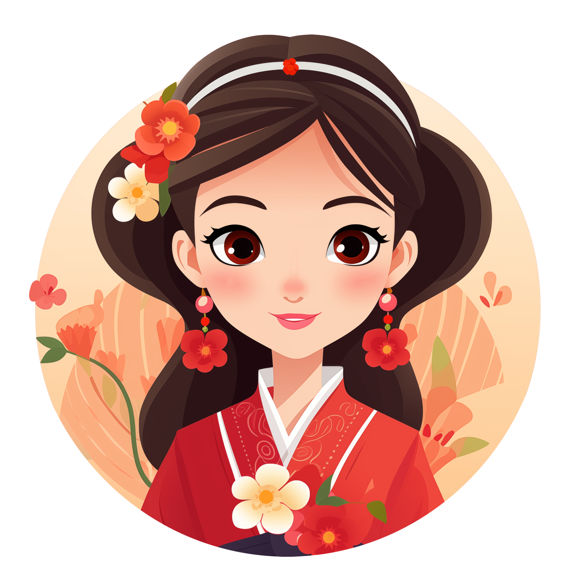 Chinese Girl In Chinese Dress AI Generative 34109411 PNG