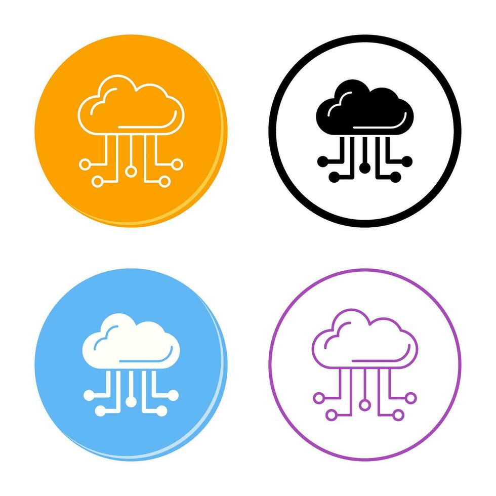 icono de vector de computación en la nube