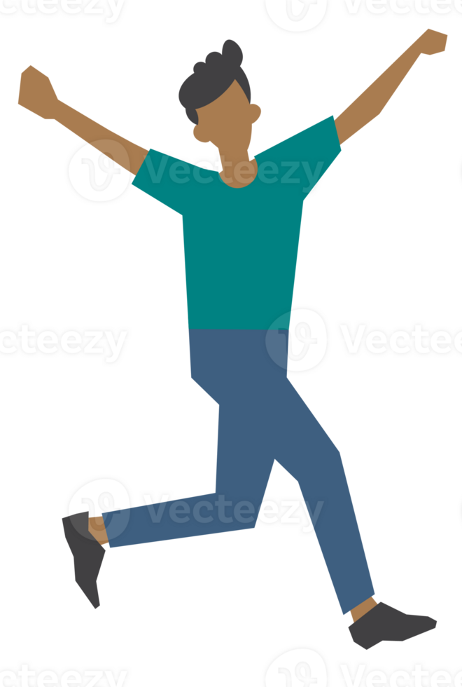 People raised their hands happily. png
