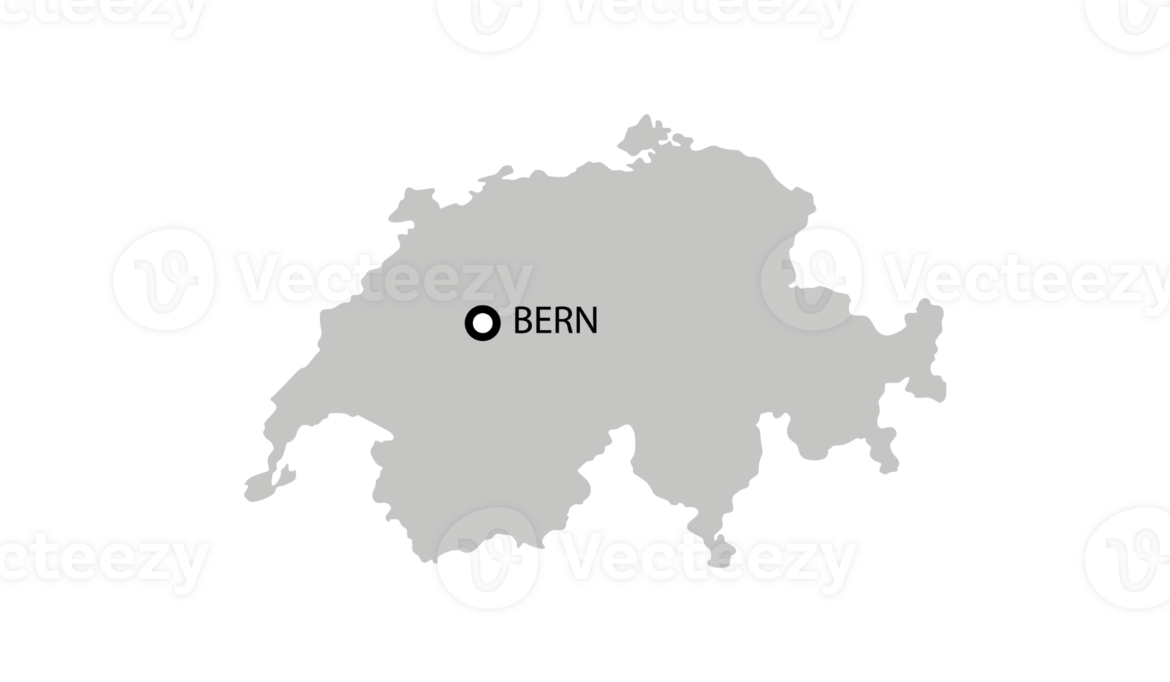 High detailed vector map with capital, Bern- Switzerland png