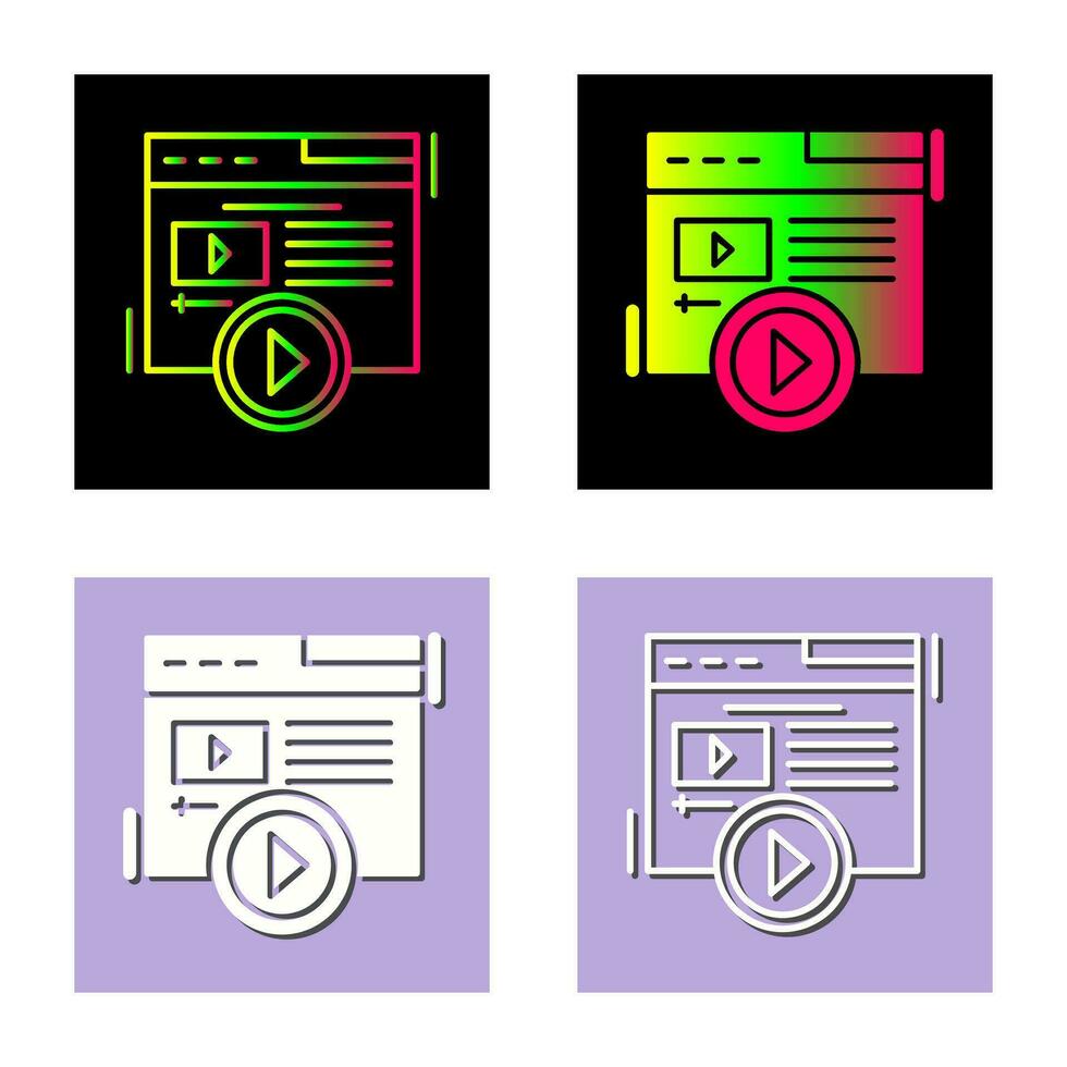 icono de vector de contenido de video