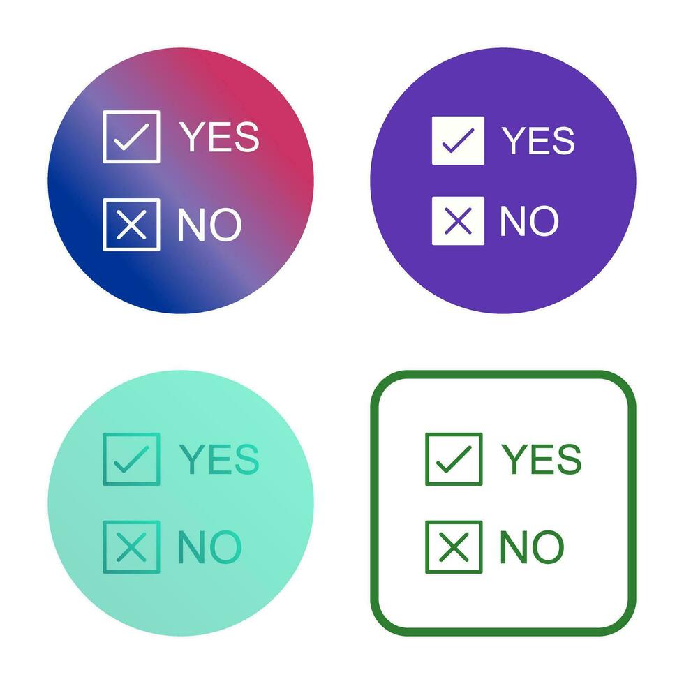 Yes No Option Vector Icon