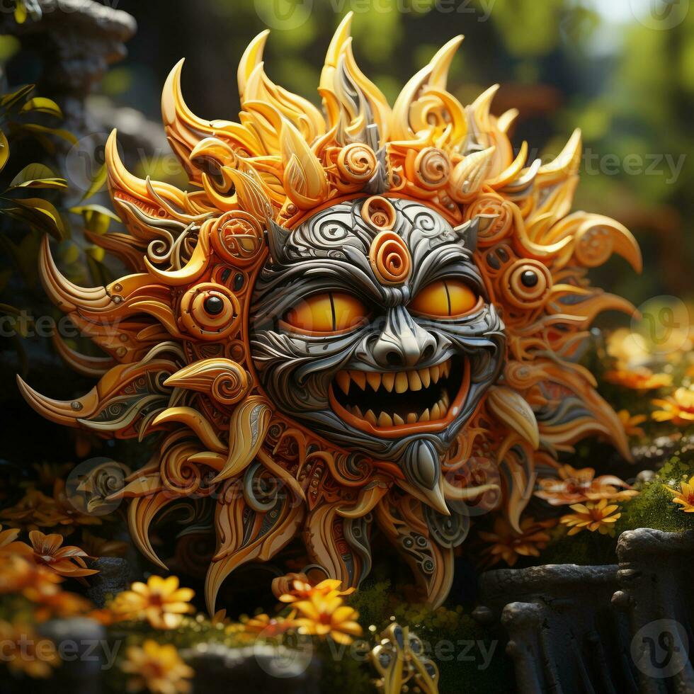 3d cartoon sun god photo