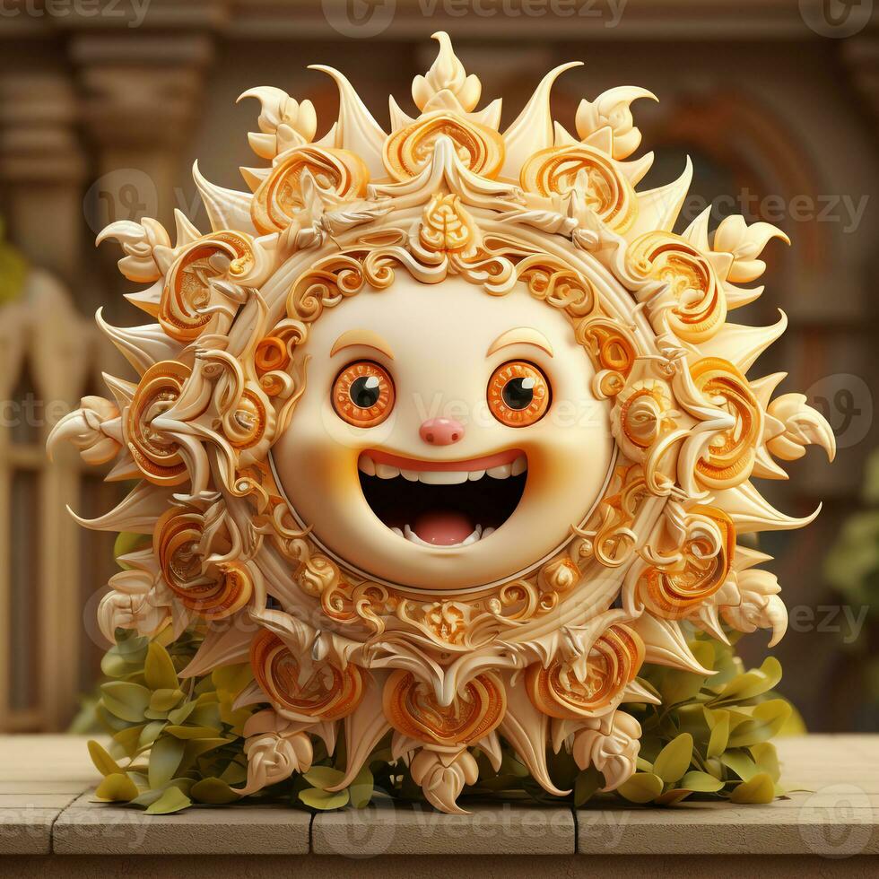 3d cartoon sun god photo