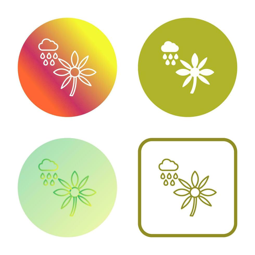 Flower with rain Vector Icon
