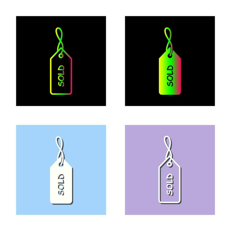 Unique Sold Tag Vector Icon