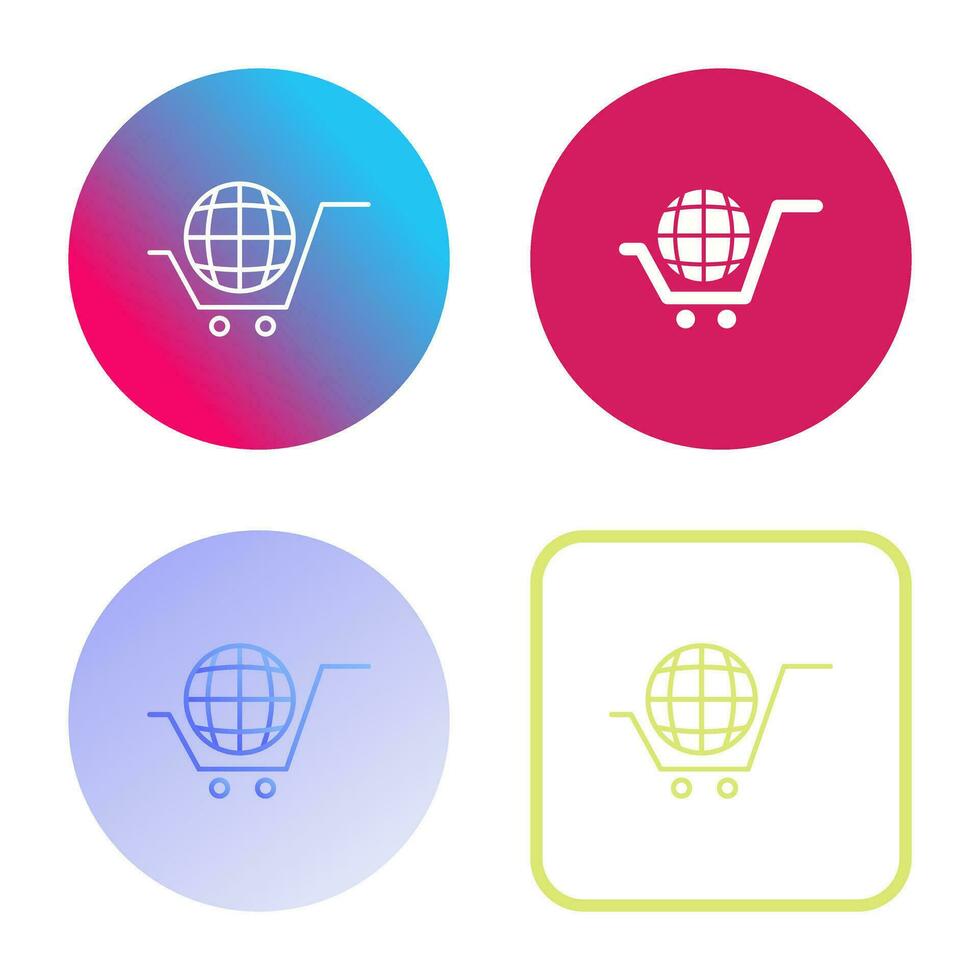 icono de vector de compras globales