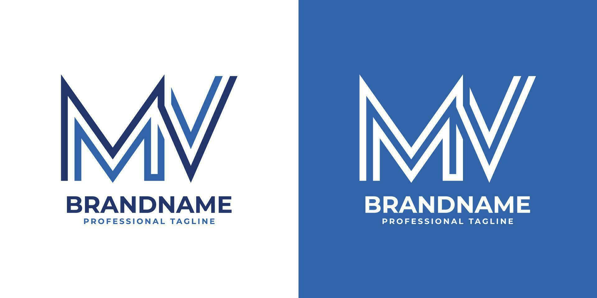 Letter MV Line Monogram Logo, suitable for business with MV or VM initials. vector
