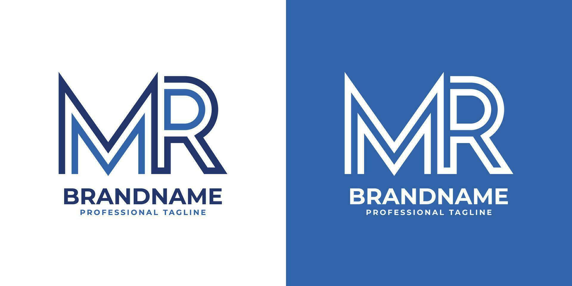 Letter MR Line Monogram Logo, suitable for business with MR or RM initials. vector