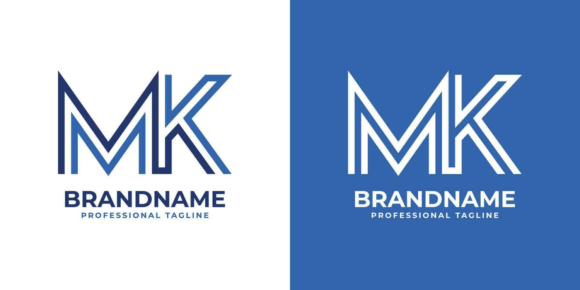 Letter MK Line Monogram Logo, suitable for business with MK or KM initials. vector