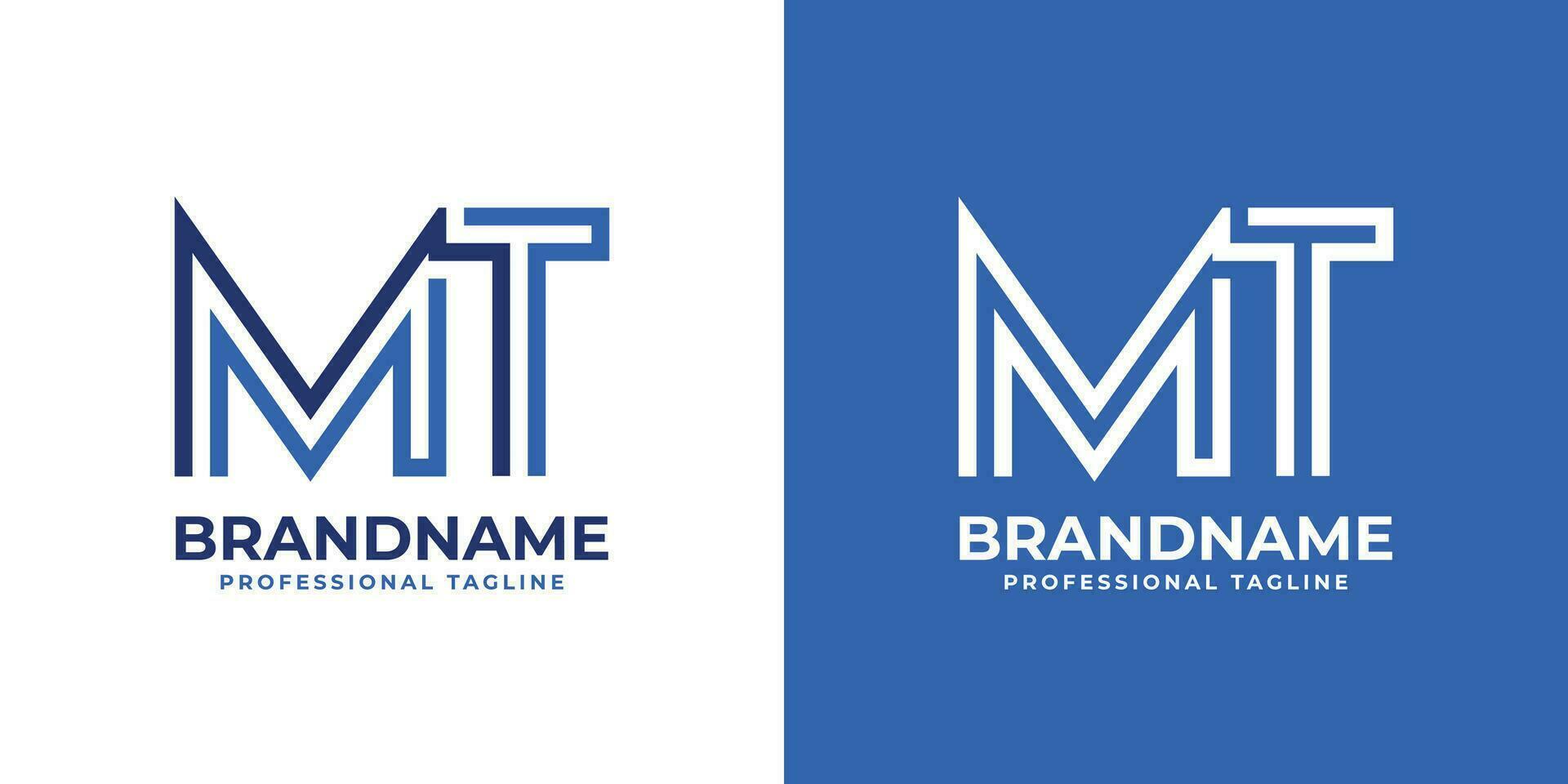 Letter MT Line Monogram Logo, suitable for business with MT or TM initials. vector