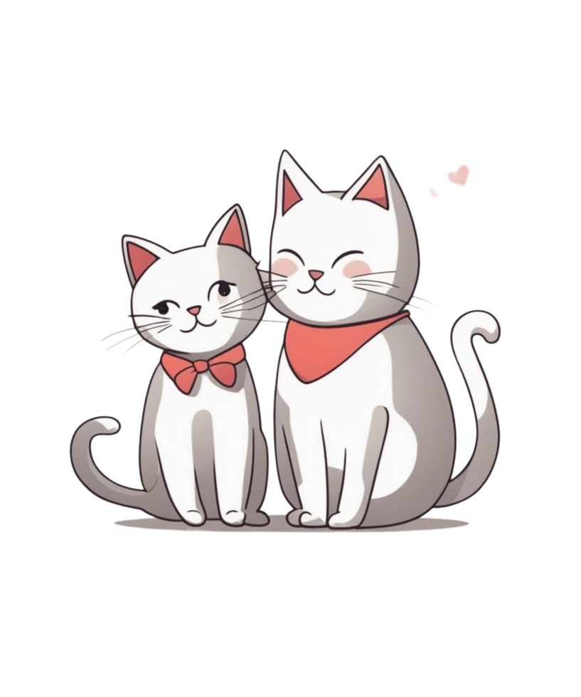 Free AI Generative Valentines Lover Cat Clipart Illustration for Print on Demand Business is Also perfect for any other project png