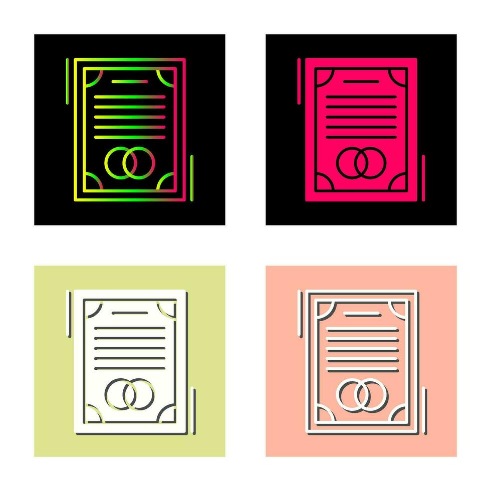 Wedding Contract Vector Icon