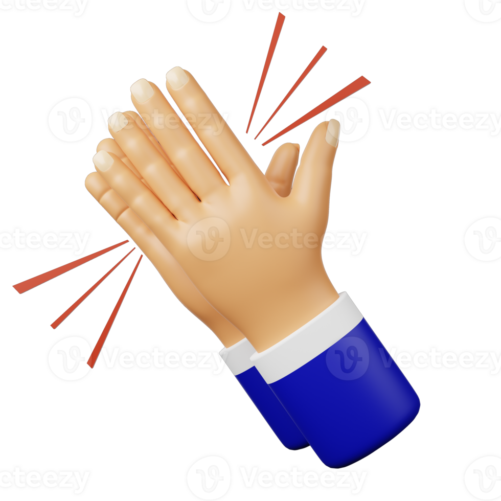 claping hands 3d icon png