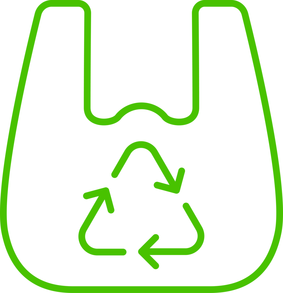 plastic bag recycle line icon illustration png
