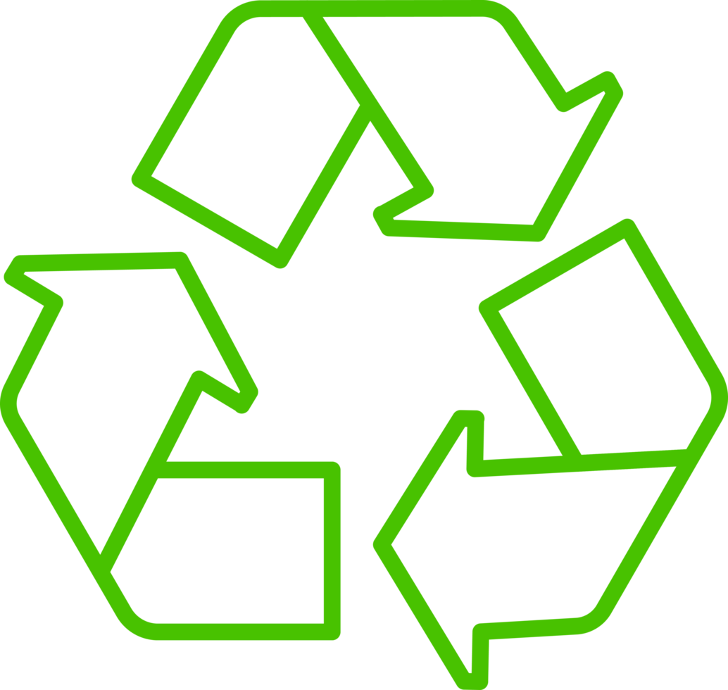 reciclar símbolo línea icono ilustración png