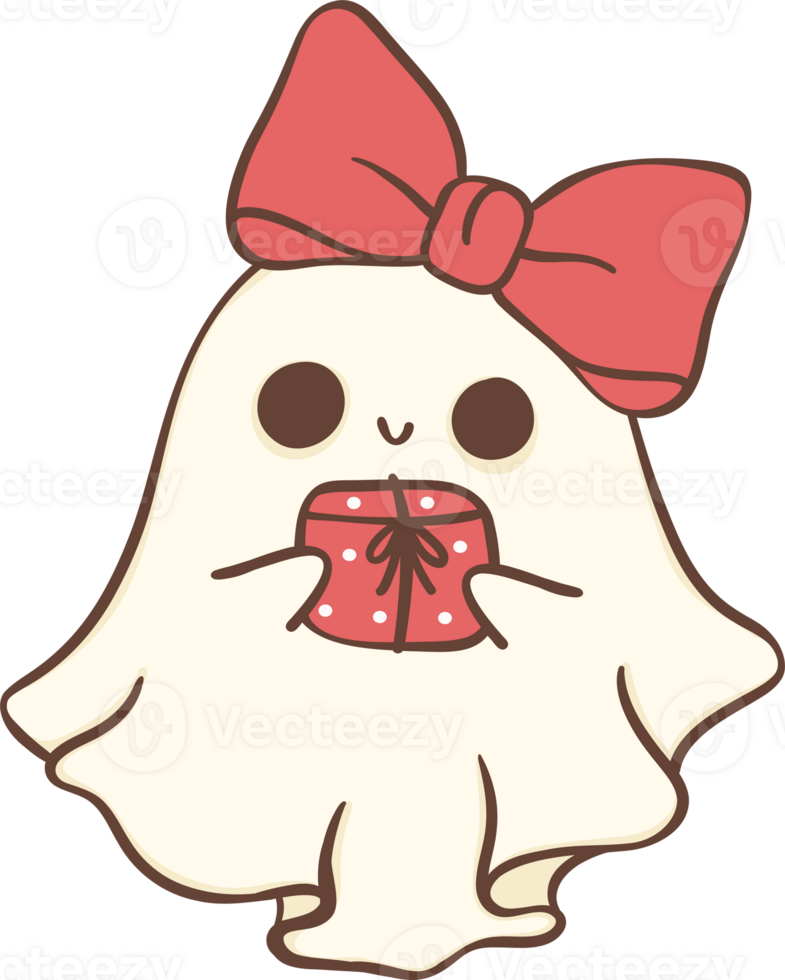 Christmas Ghost cartoon Hand drawing illustration png