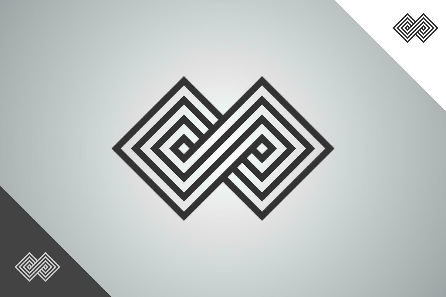 Infinity modern logotype. Perfect and minimal logo for business related to art, design and creativity industry. Isolated background. Vector eps 10.