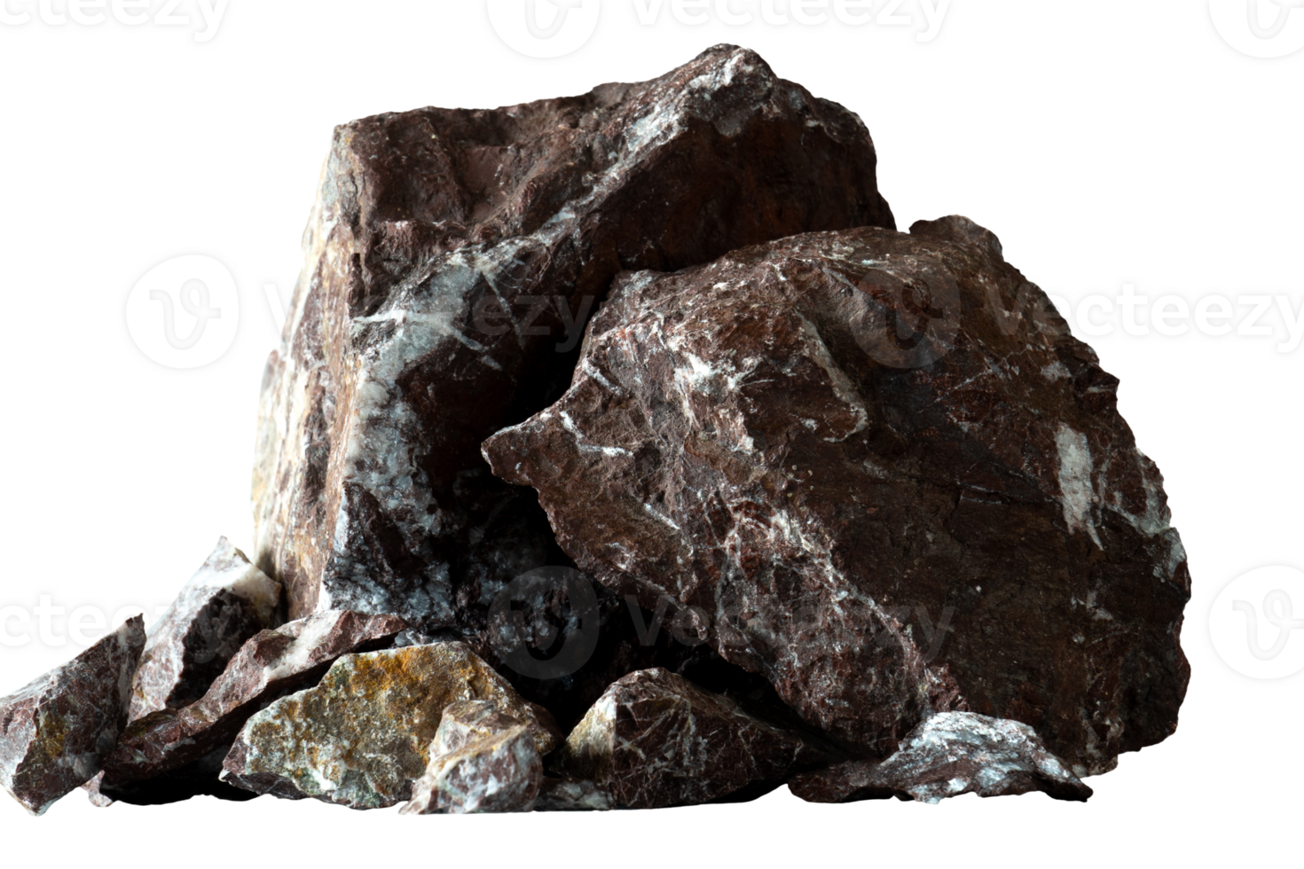 piles of isolated rocks element png