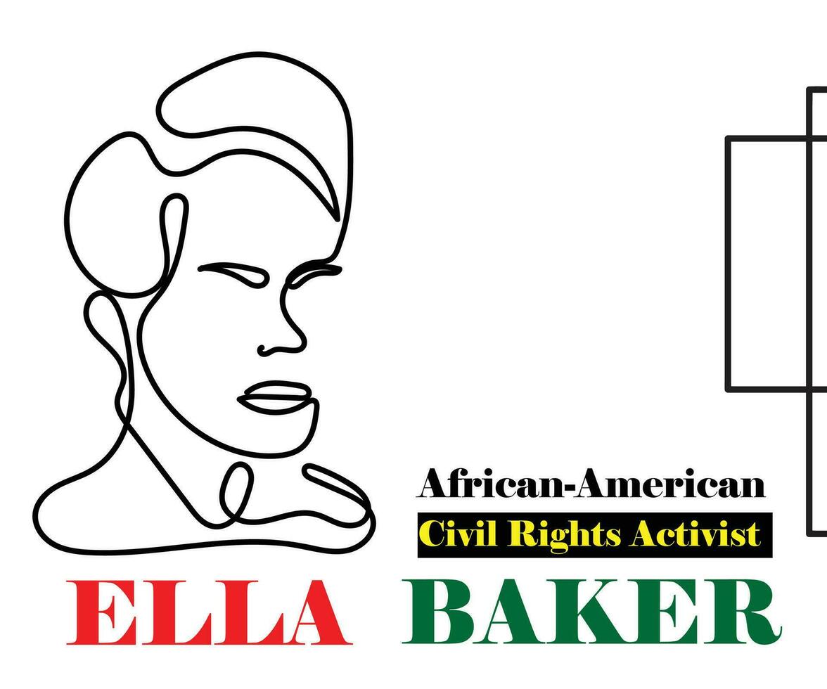 Illustration of a famous black hero Ella Baker. vector