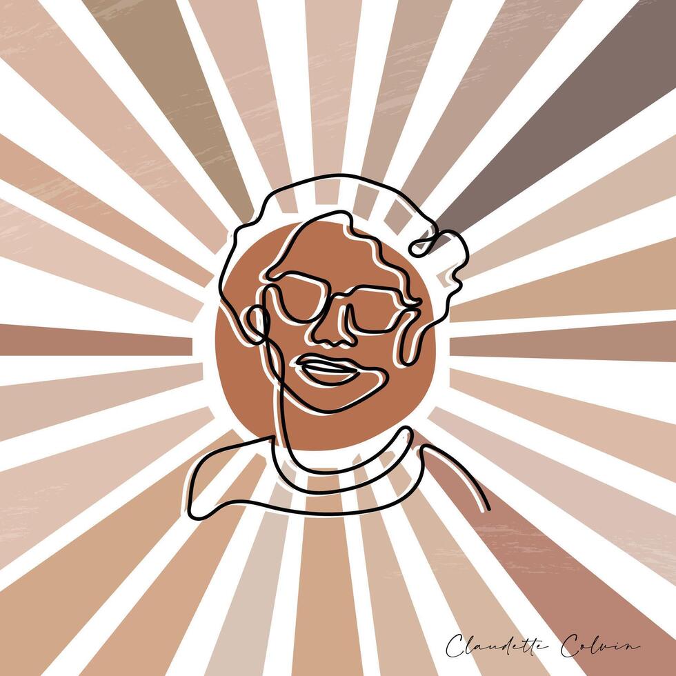 famous black hero Claudette Colvin. vector