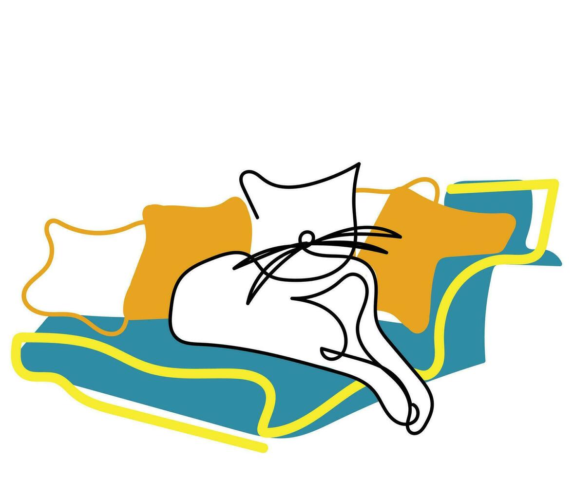 continuo línea Arte de gatos mascotas Tienda póster elementos. inspirador diseños para fondo de pantalla y carteles vector