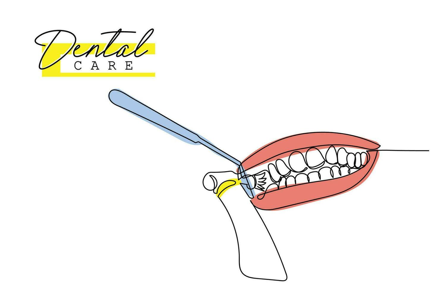 continuo línea Arte de ortodoncia tratamiento. dentistas día y el respeto para su servicios a humanidad vector