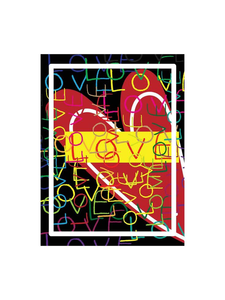 Love poster art. Psychological issues vector