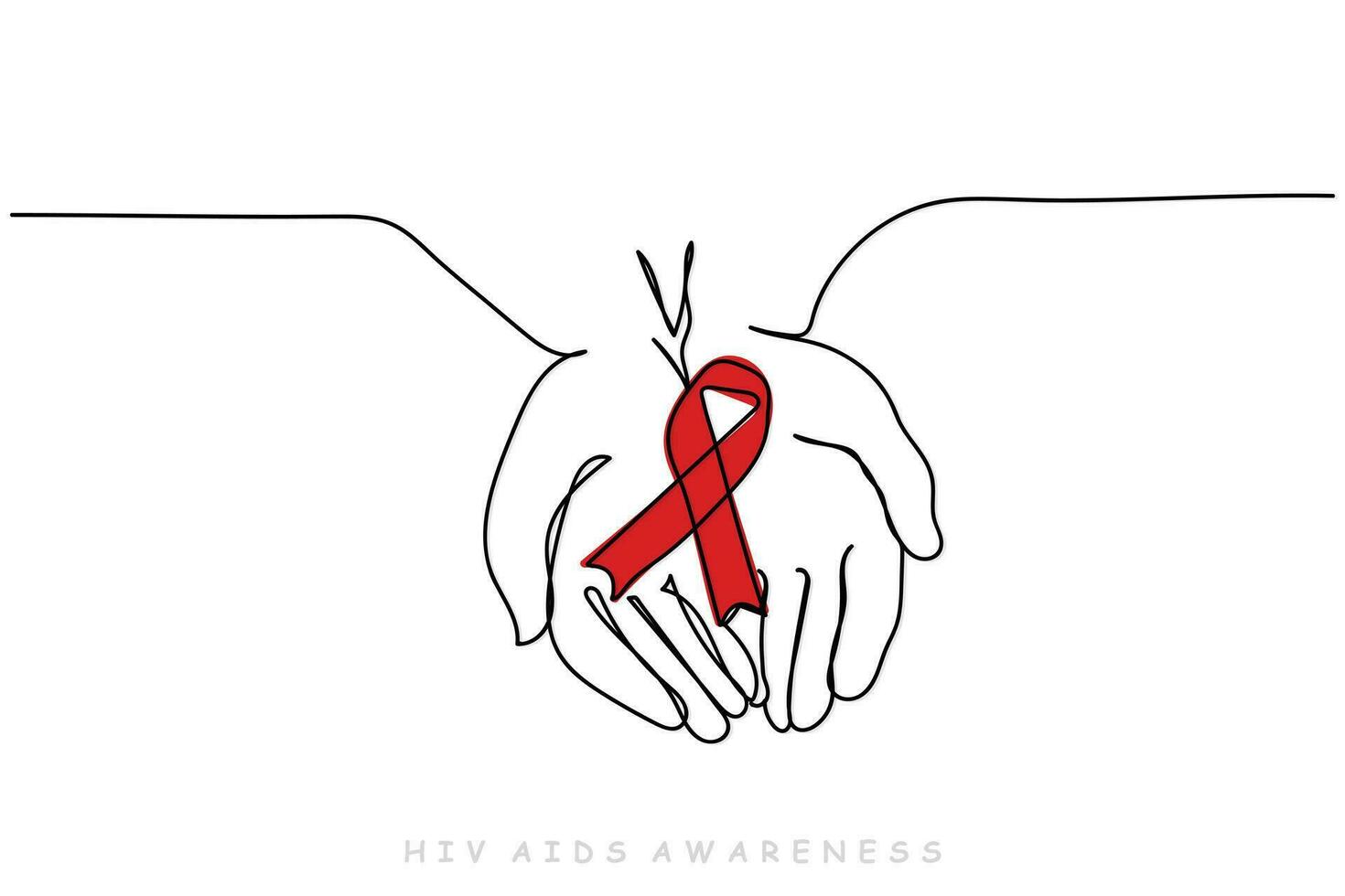 Aids Awareness Red Ribbon. World AIDS Day Concept vector