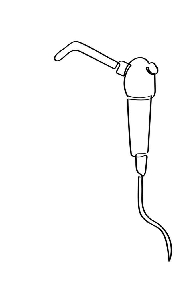 Continuous line art of toolkit of dentists. Isolated minimal vector art