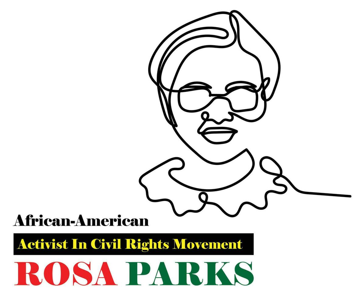 vector illustration of an african american hero Rosa Parks