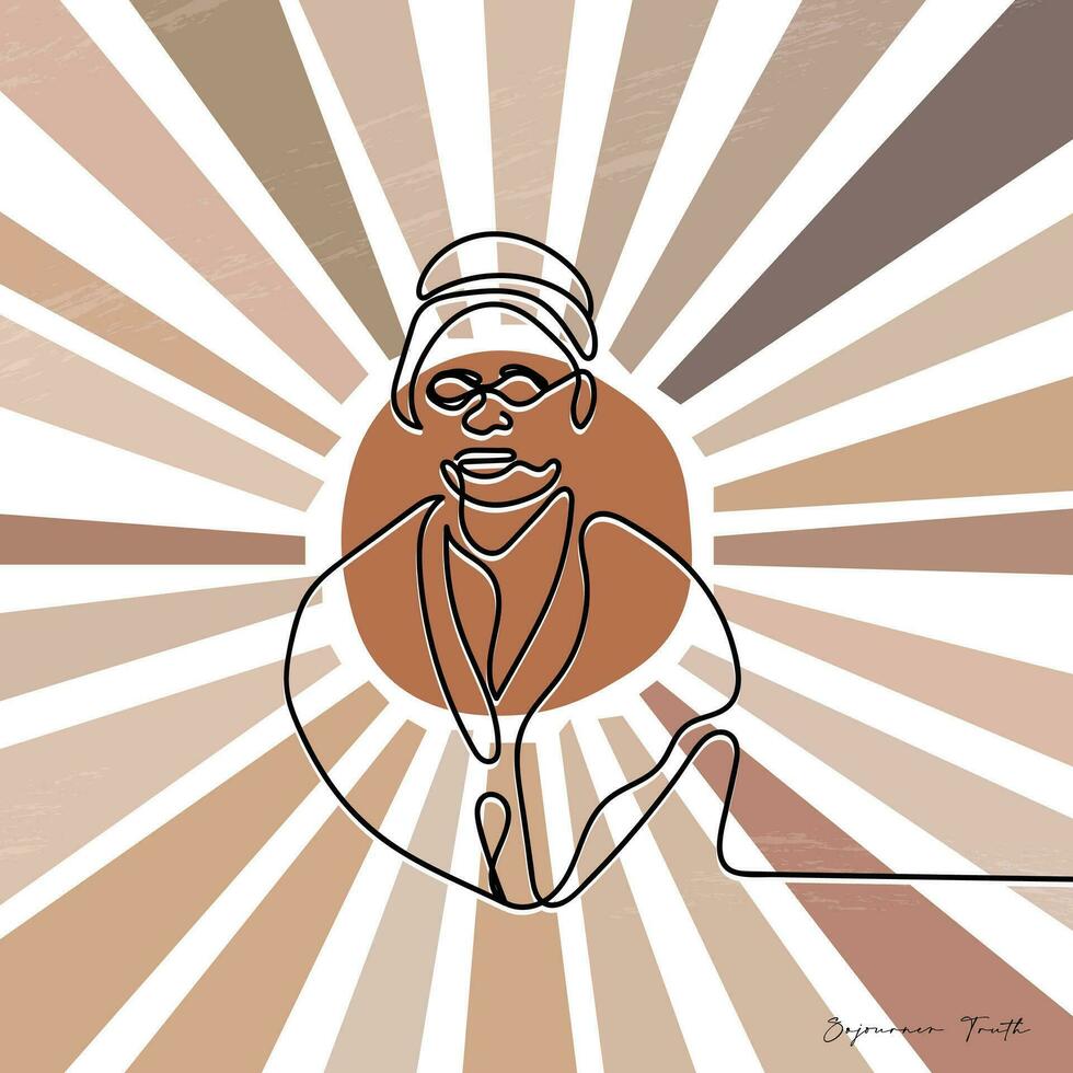Illustration of a famous black hero Sojourner Truth. vector