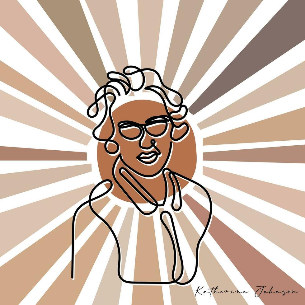 vector archivo de un famoso africano americano héroe katherine johnson.