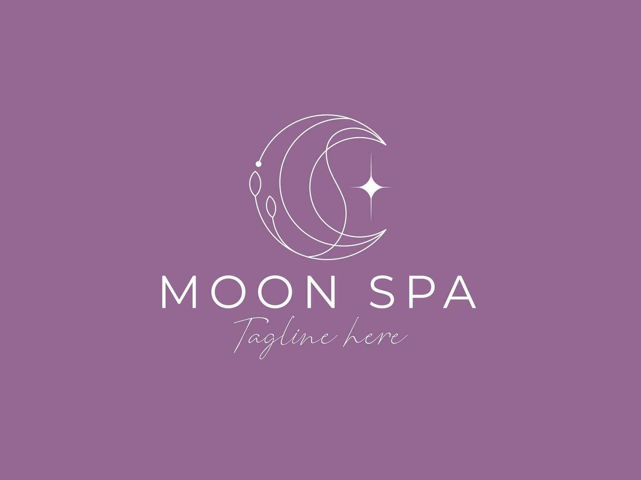 Mood Spa and Beuty Logo with Moon Template vector