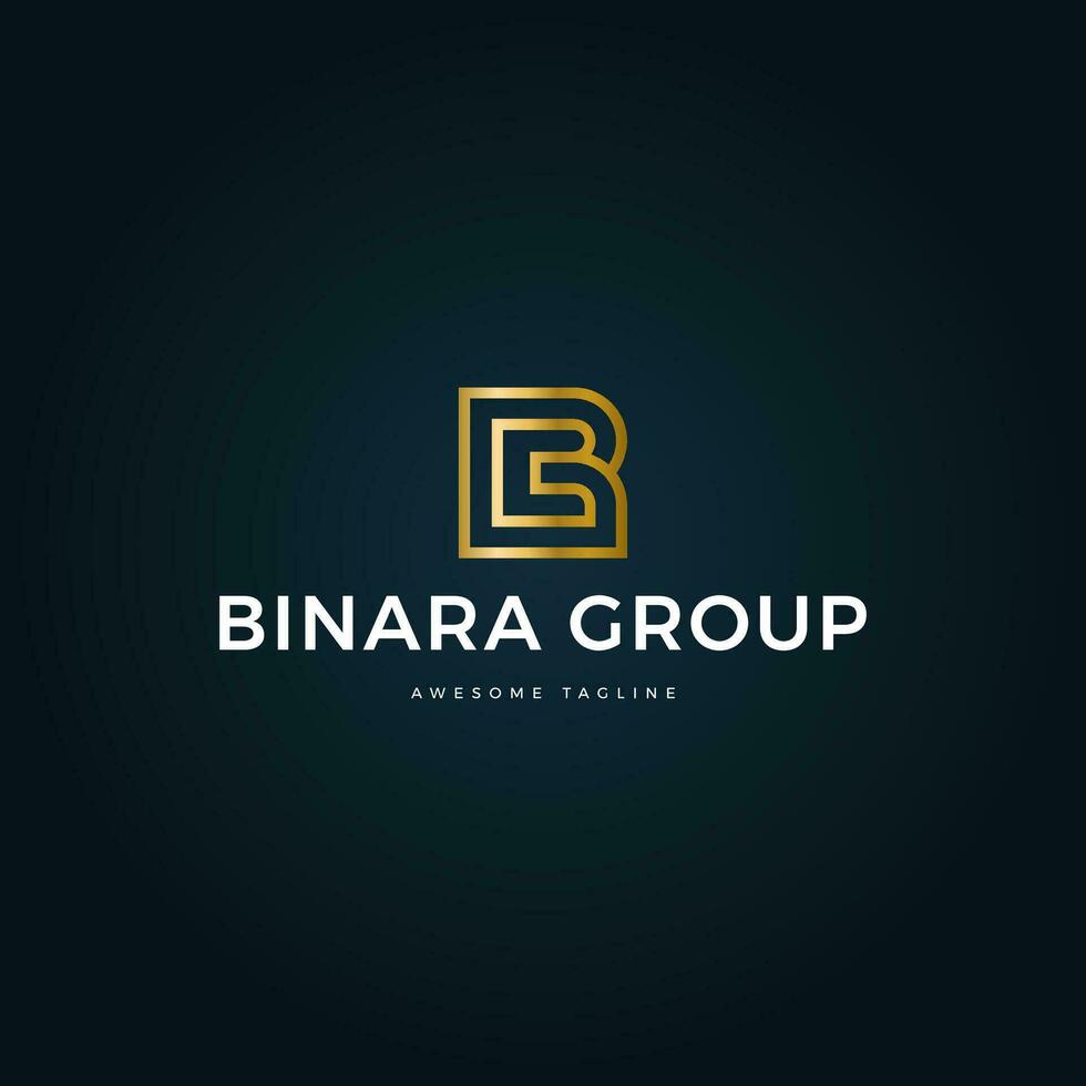 Inspiration logo initial letter B abstract with tech style and gradient color vector