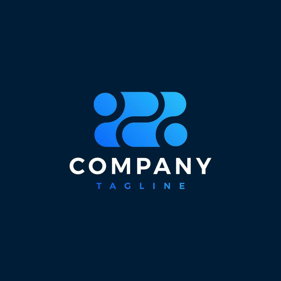 Inspiration logo initial letter S abstract with tech style and solid color vector