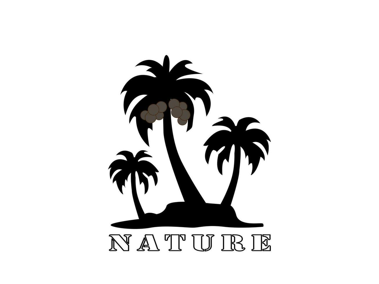 Natural illustration of three coconut trees on a white background vector