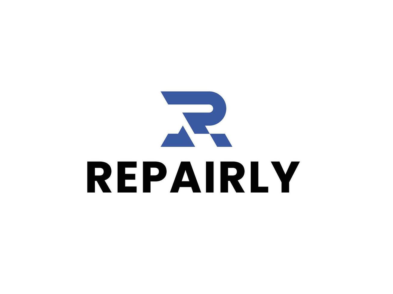 reparar empresa con inicial r logo concepto vector
