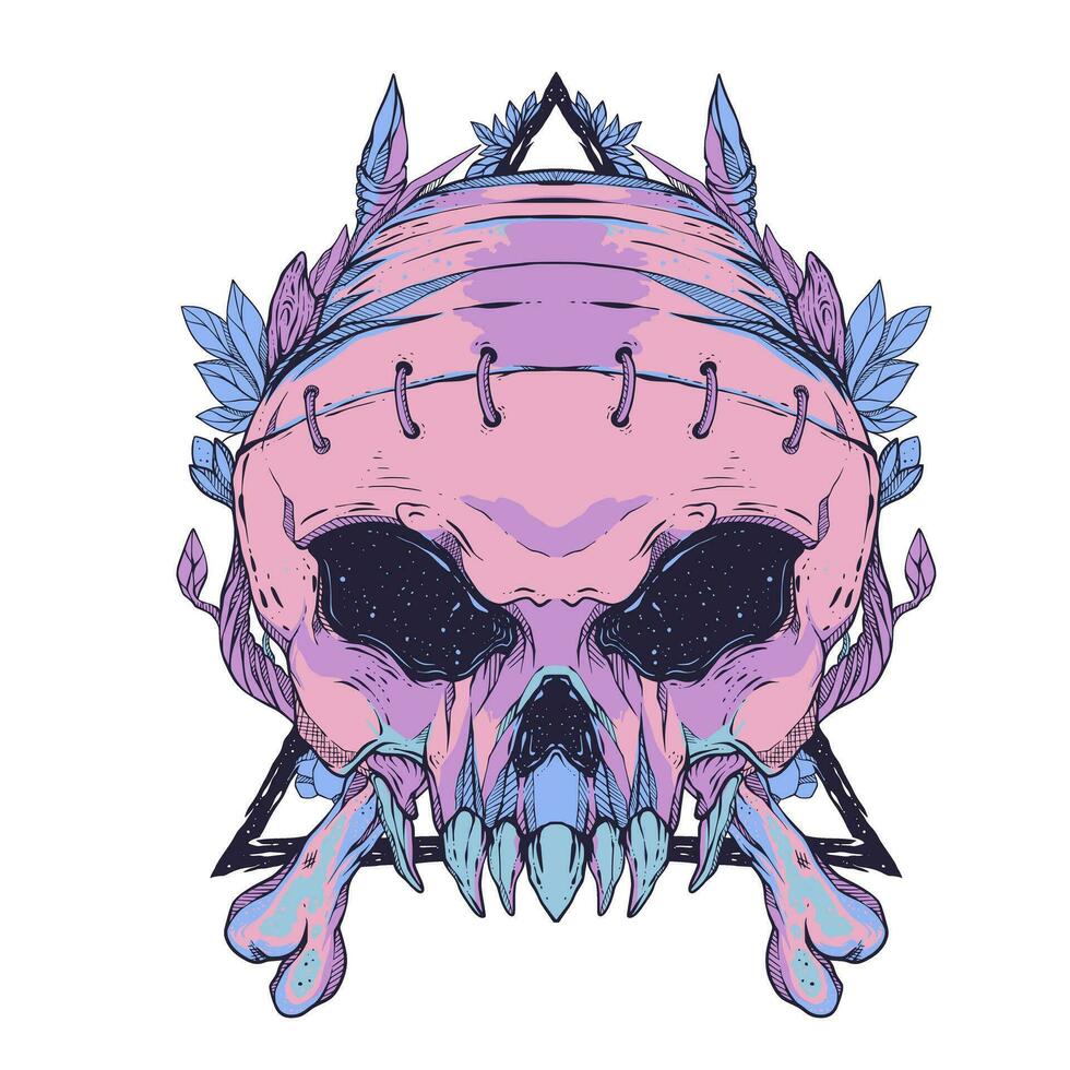 Skull head illustration art vector