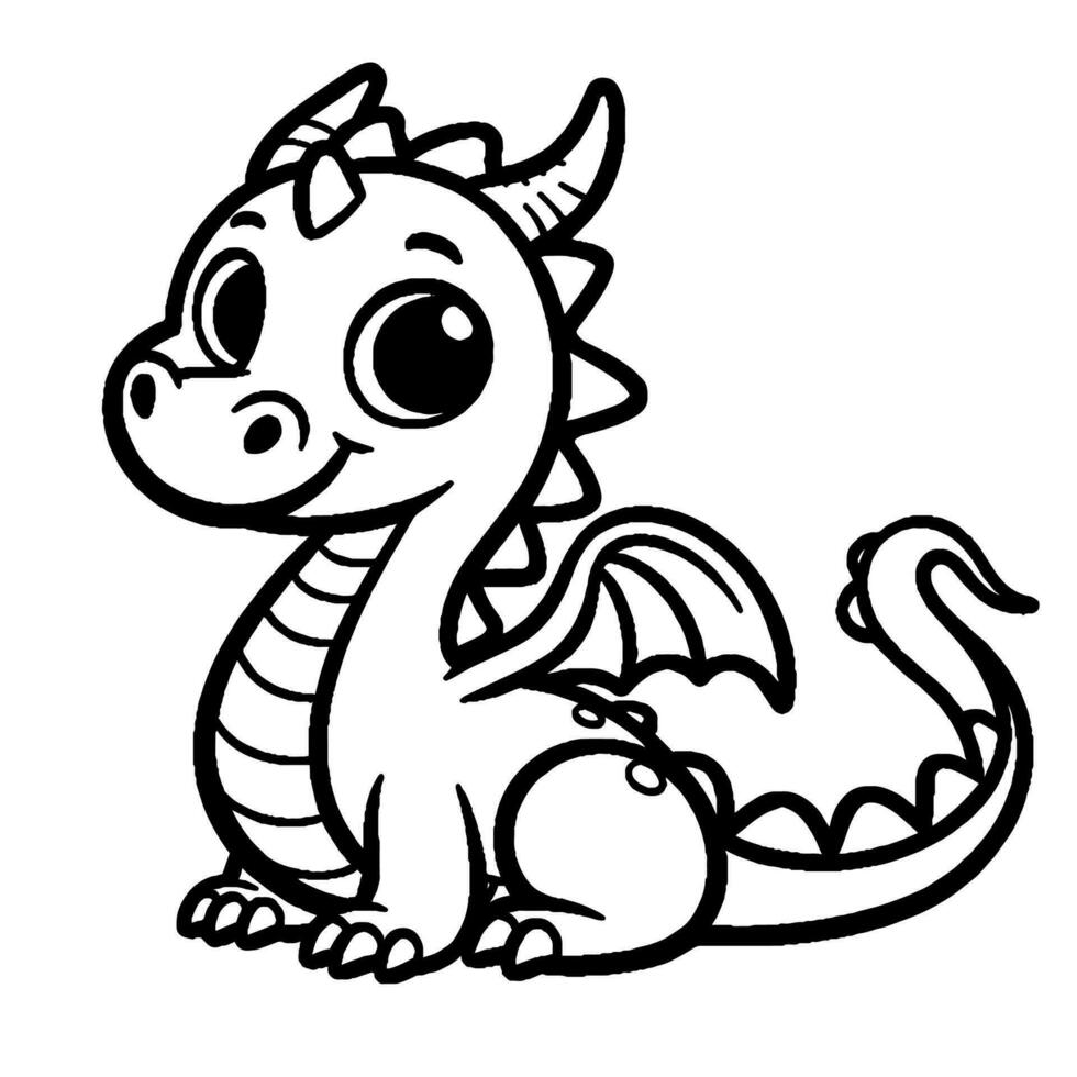 dragon coloring book vector