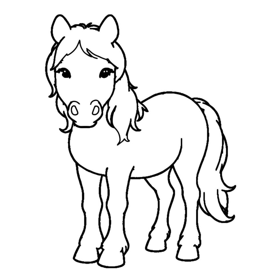 Horse pattern coloring book vector