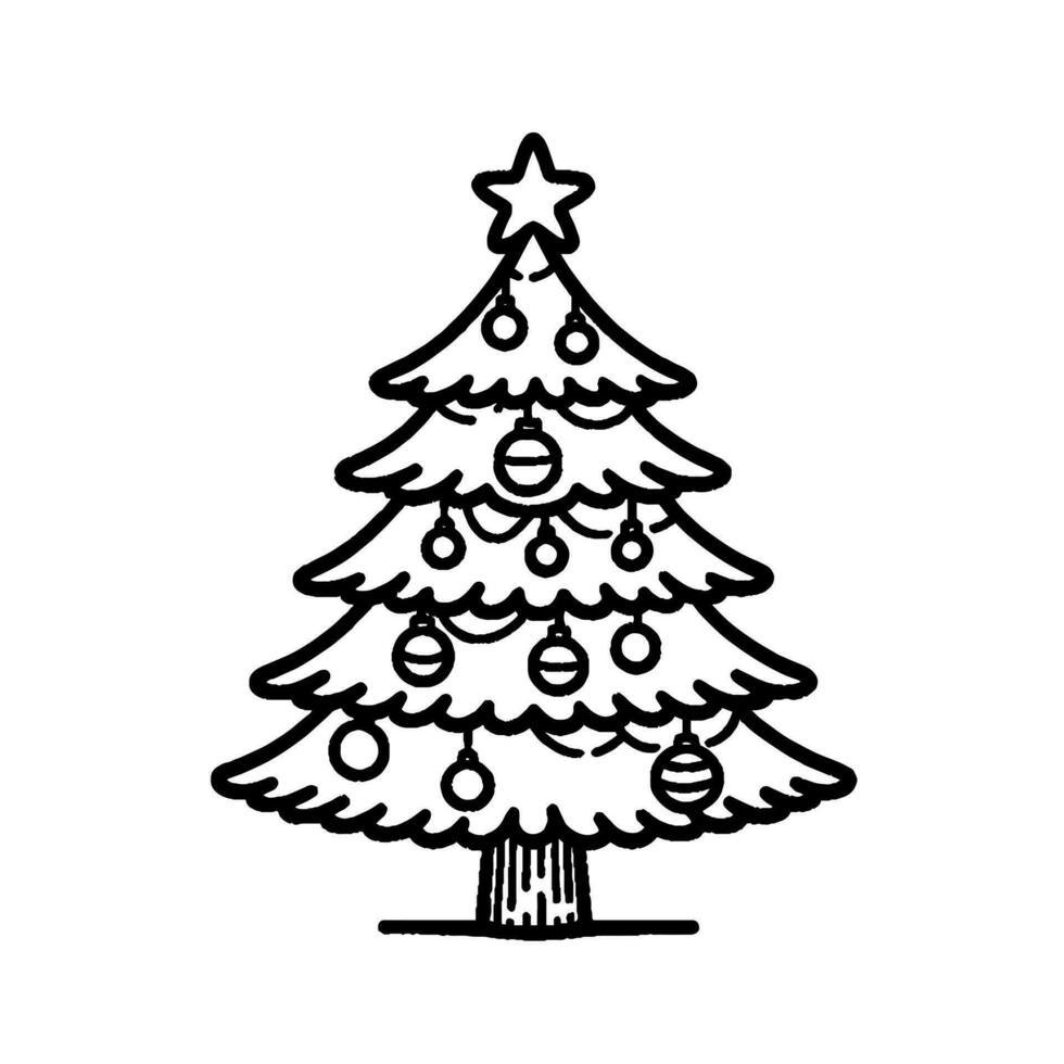 Navidad árbol colorante libro vector