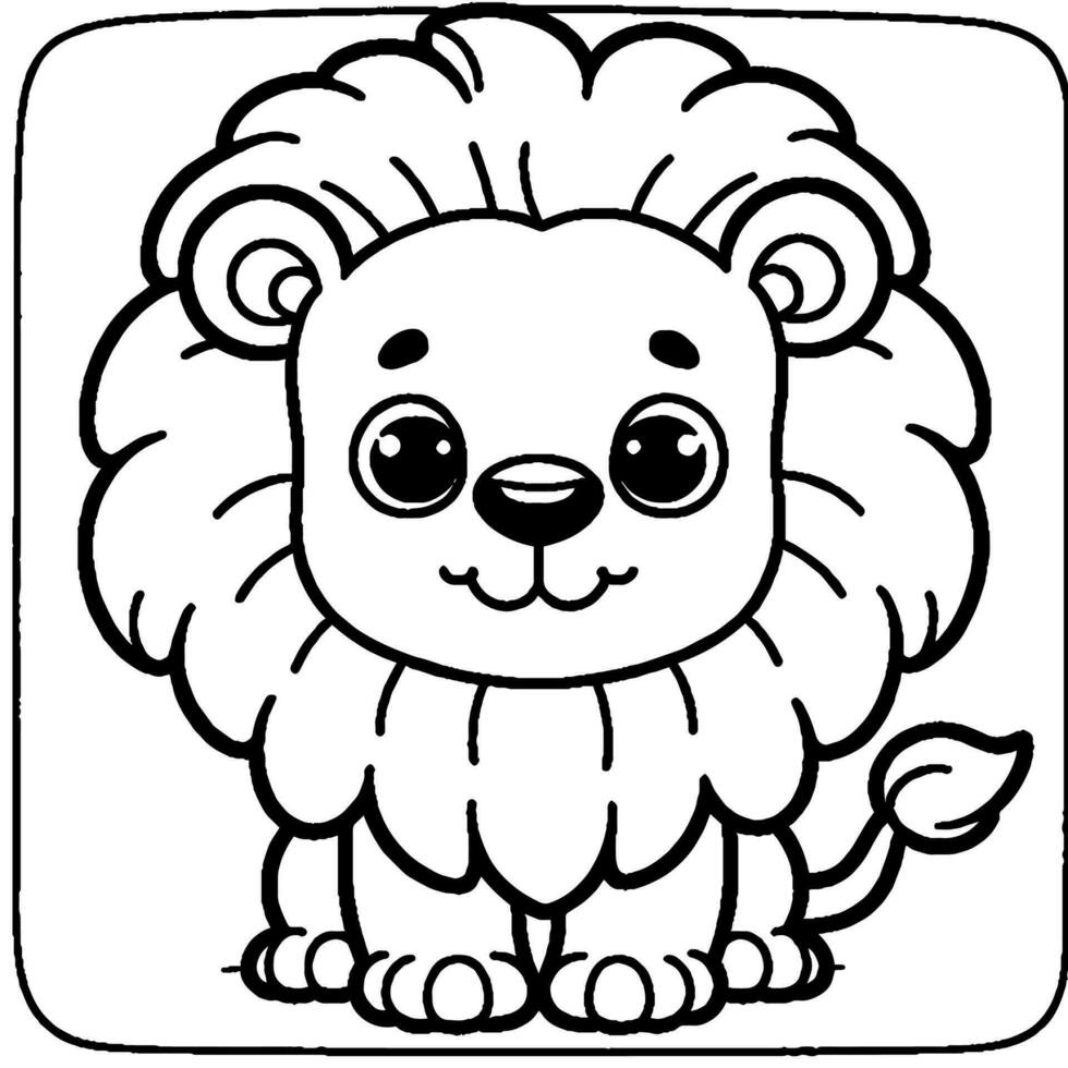 Lion coloring book vector
