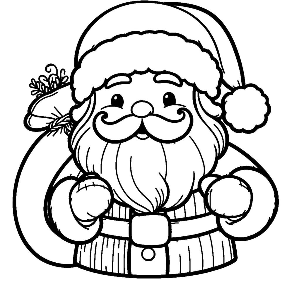 Papa Noel claus colorante libro vector