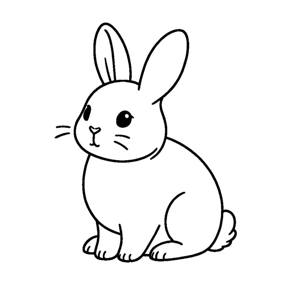 Rabbit pattern coloring book vector