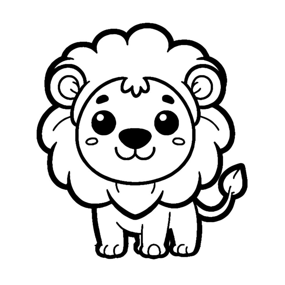 Lion coloring book vector