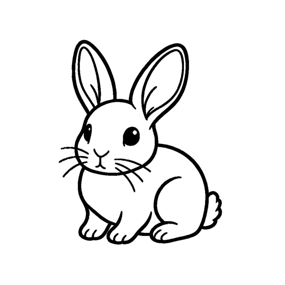 Rabbit pattern coloring book vector
