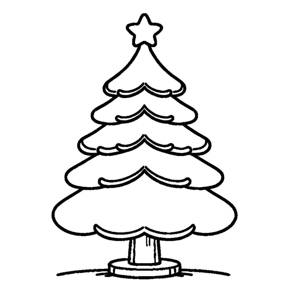 Navidad árbol colorante libro vector