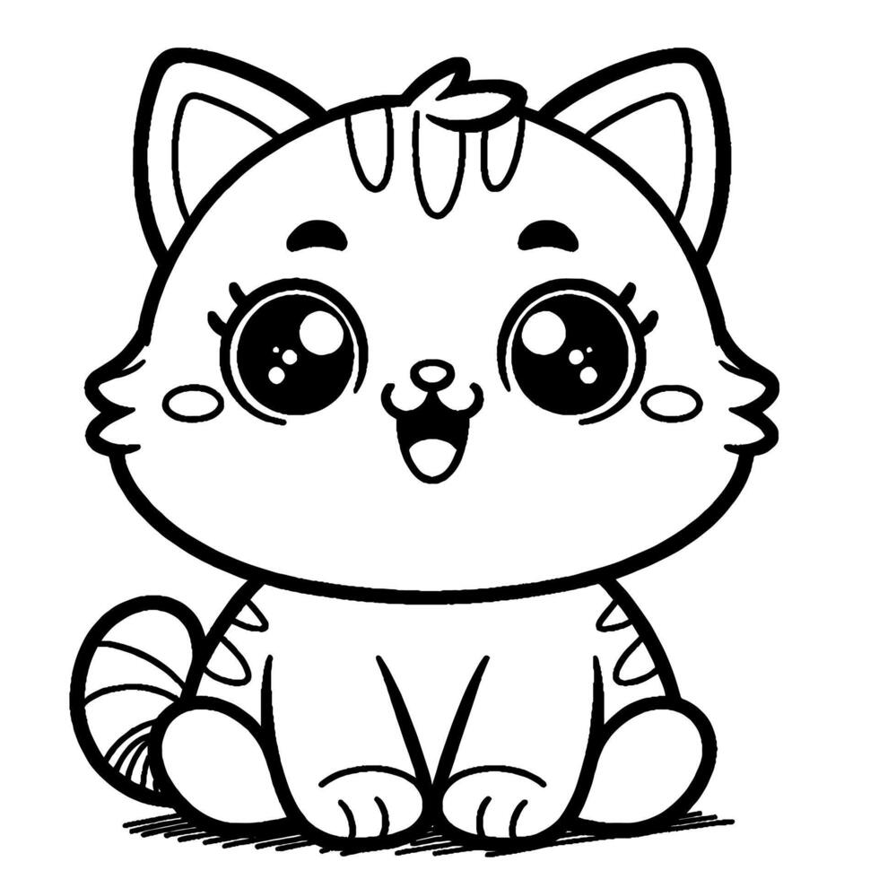 cat coloring book vector