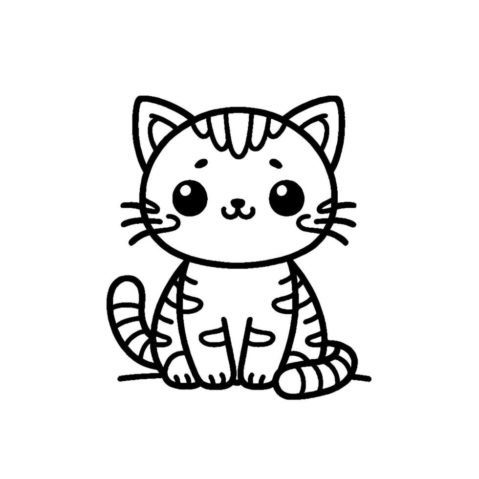 libro para colorear gato vector